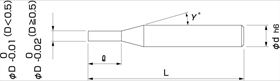 無限コーティング 刃径表示 2枚刃エンドミル：図面